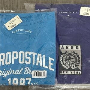 Aeropostale Classic Crew Blue and Purple Tees